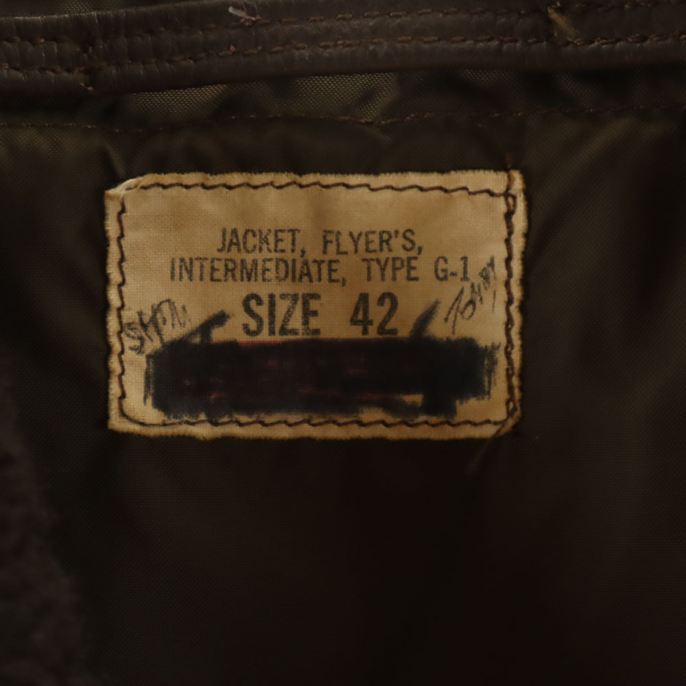 US NAVY 70s Vintage Scoville Zip G-1 Flight jacket 42 Brown
