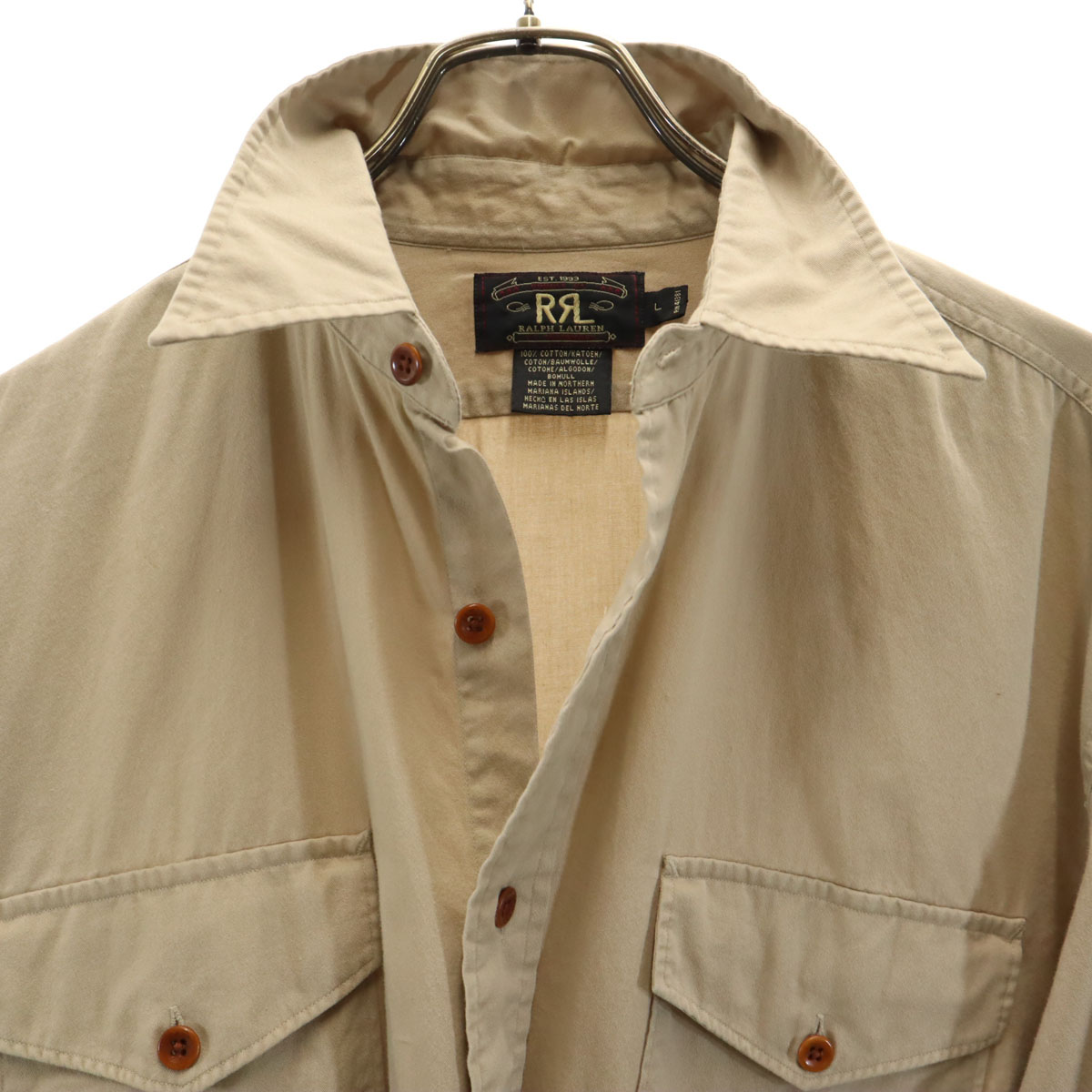 90s RRL Ralph Lauren シャツ RRL 90s Old initial tag red 3 stars Long sleeve Cotton shirt Ralph