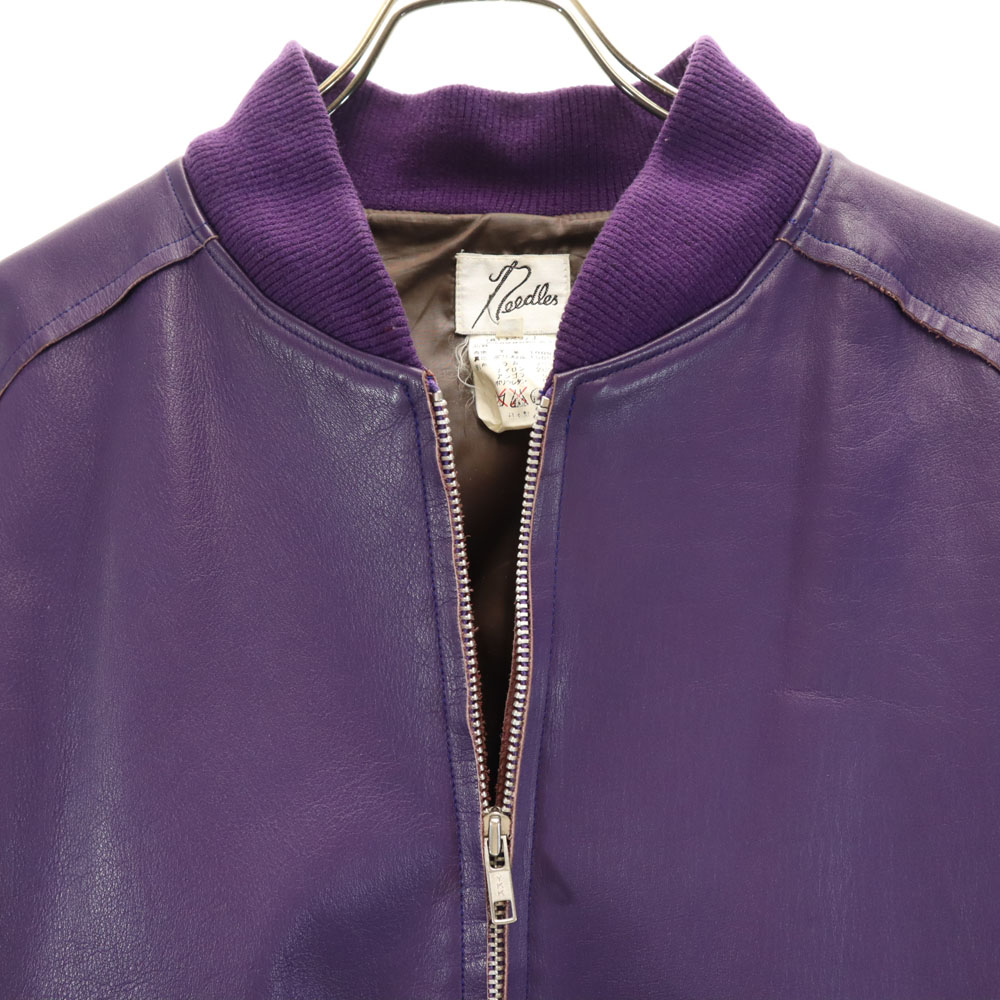 ニードルス　レザージャケット　ネペンテス Needles made in Japan leather jacket XS purple Nepenthes