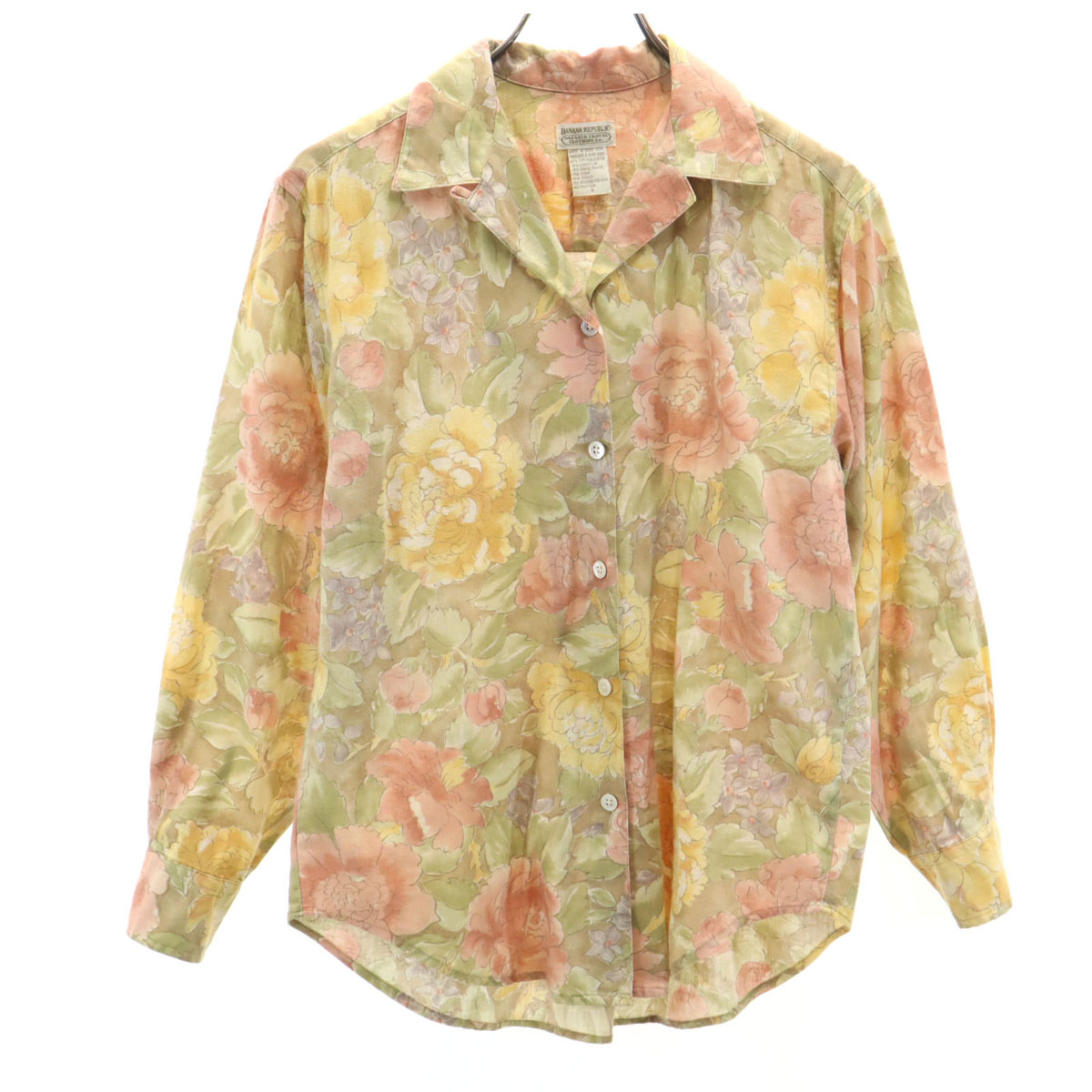 Used Banana Republic 80s 90s Old Floral Long sleeve Open collar