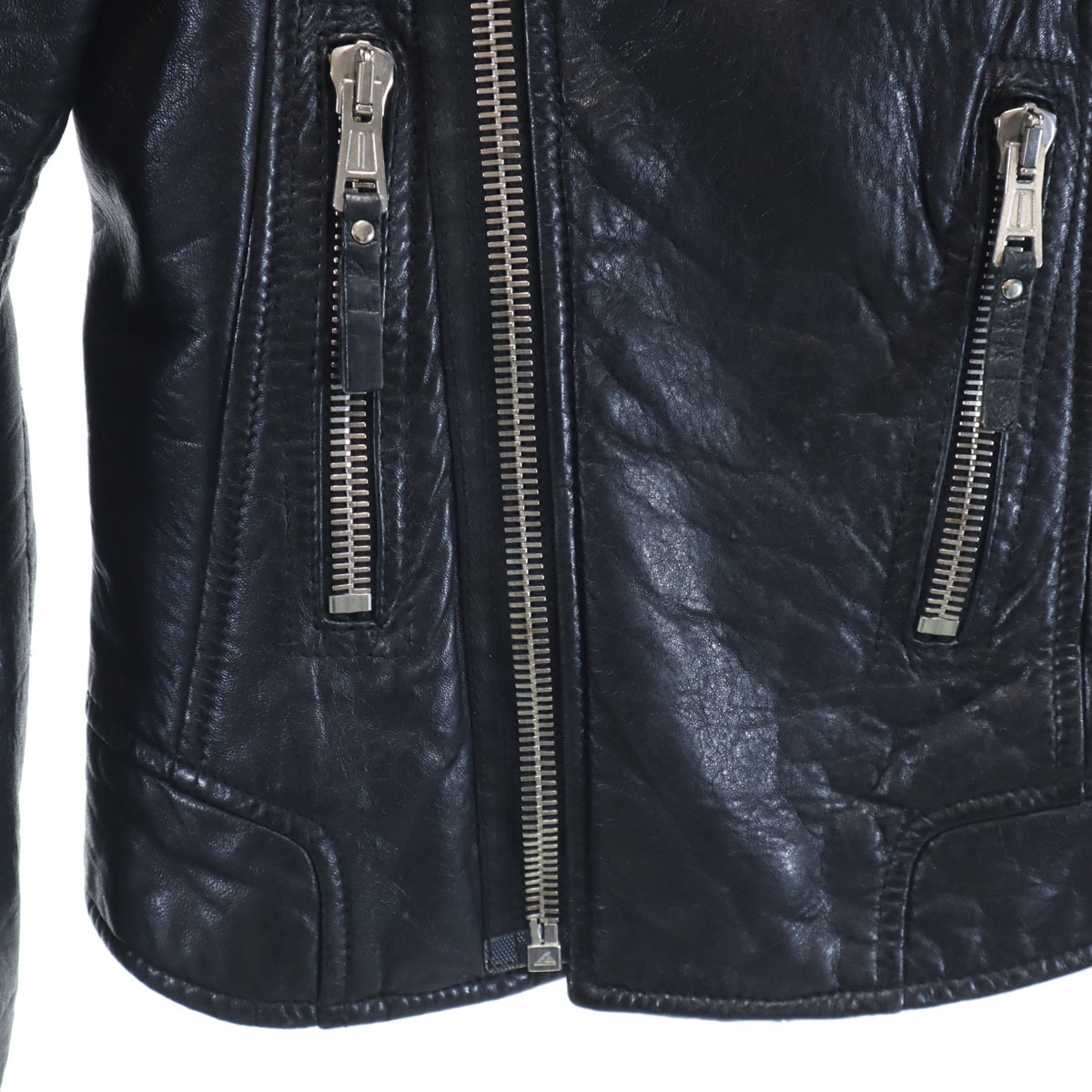 “STUD HOMME” Balenciaga Double Riders BALENCIAGA French Lamb Leather Double riders jacket 36 black Women