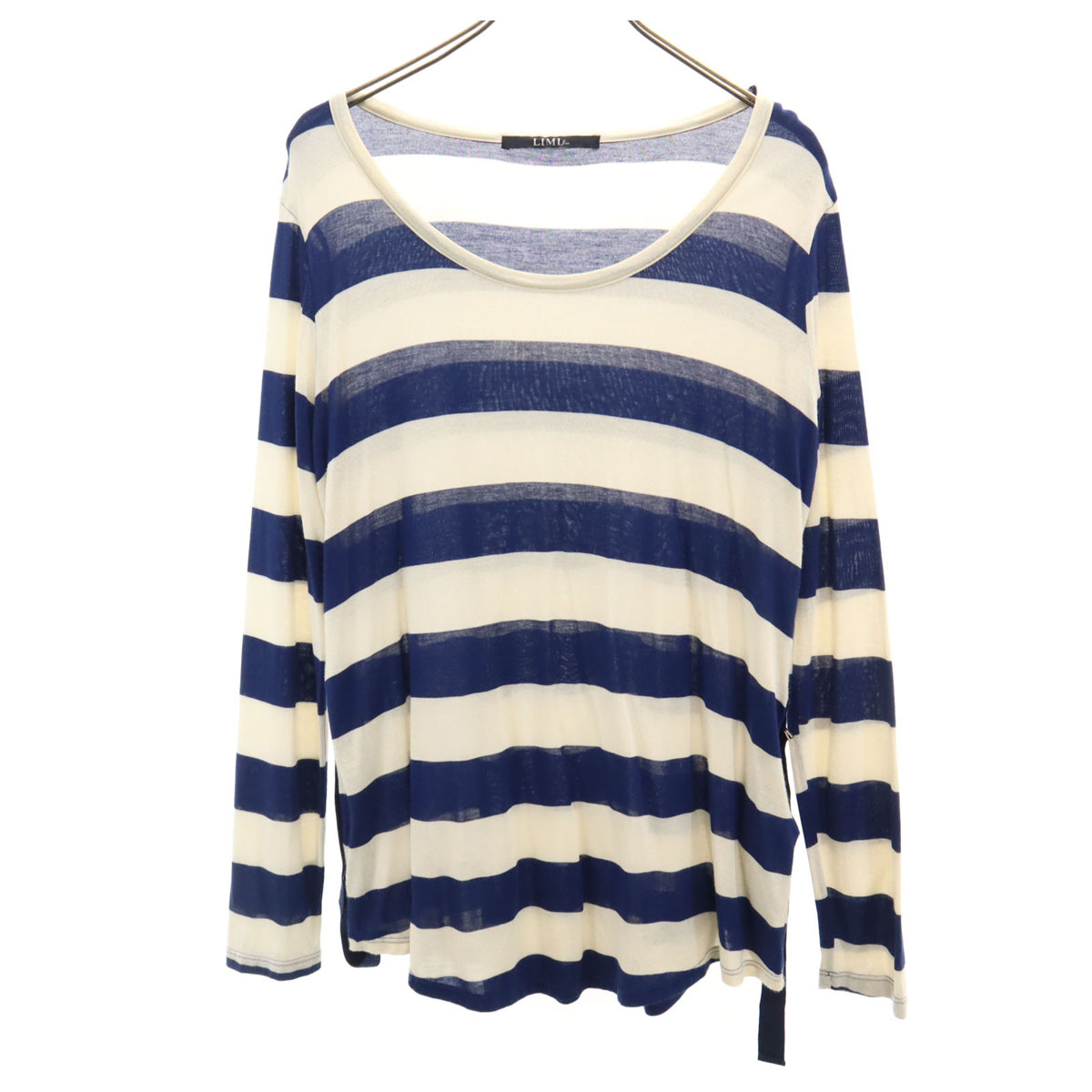LIMI feu made in Japan Border Pattern Long sleeve T-shirt S blue