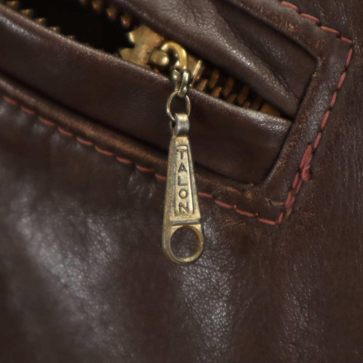 VINTAGE 60s 70s Talon Zip Tears Talon Single riders jacket Brown