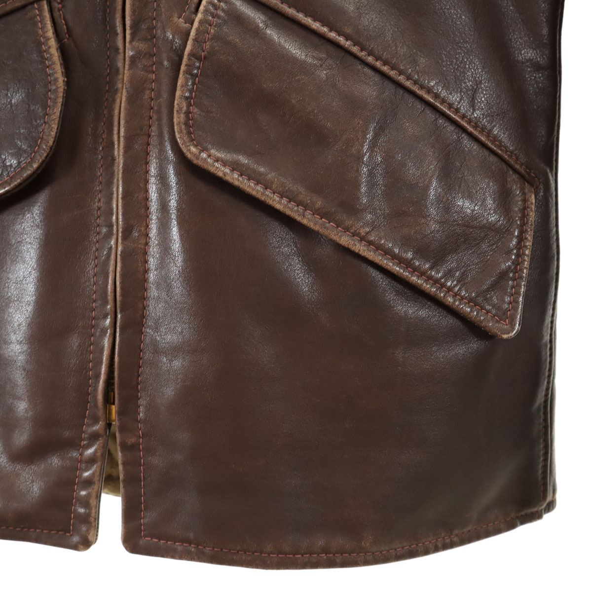 70S　ビンテージ　レザー　JKT　ポリス　TALON　ジップ　Mくらい 70S ビンテージ レザー JKT ポリス TALON ジップ Mくらい