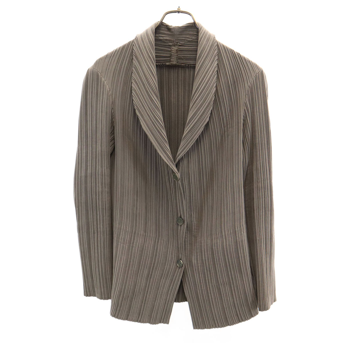 ISSEY MIYAKE 90s Old Made in Japan Pleated tailored jacket 3 beige 