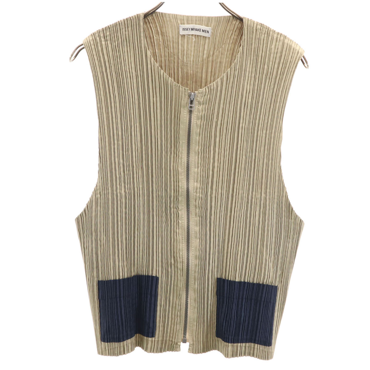ISSEY MIYAKE MEN 90s Made in Japan Old Pleated Best M beige Men's