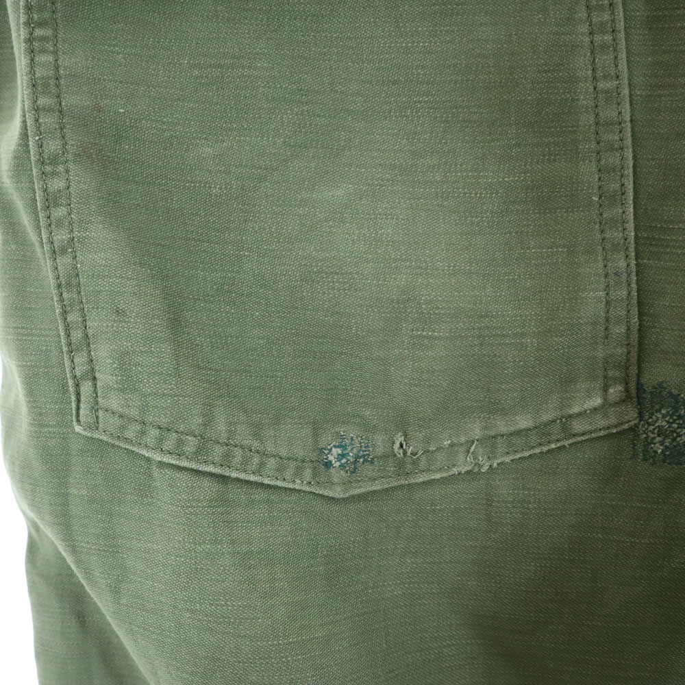 US ARMY 70s DSA Vintage Cotton Satin Baker Pants W30