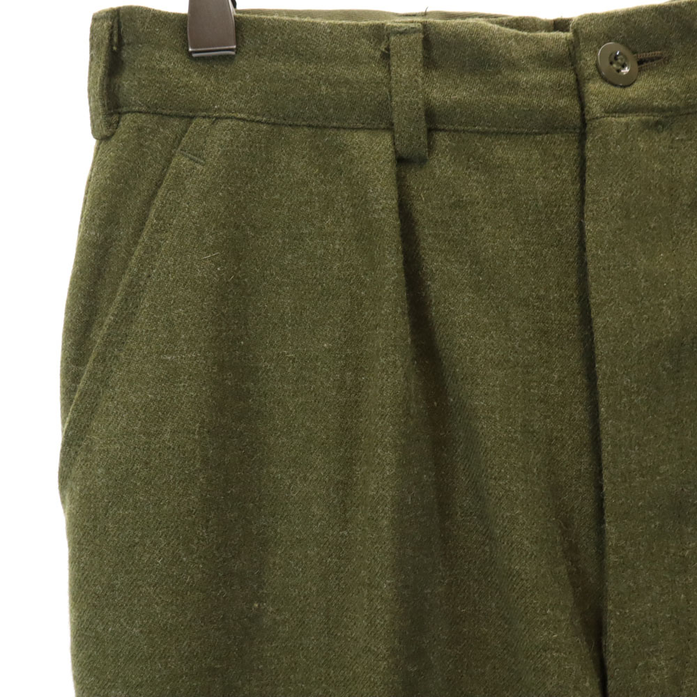 ノルウェー軍 60s Vintage Wool Blend Trouser Pants 46L green Dress
