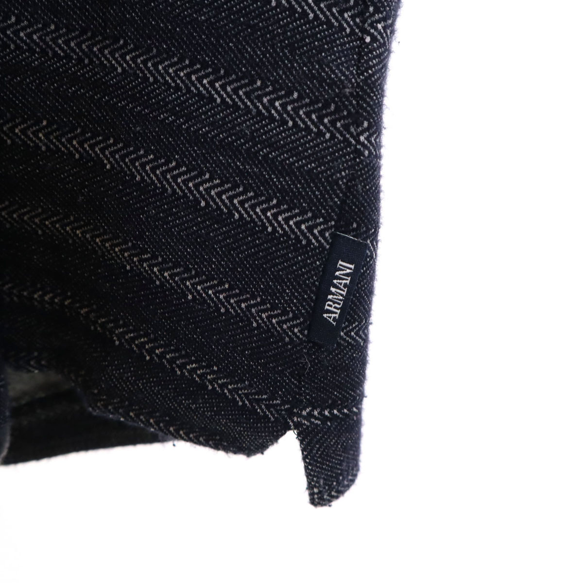 ARMANI COLLEZIONI Border Pattern Long sleeve Oversize knit XL Navy