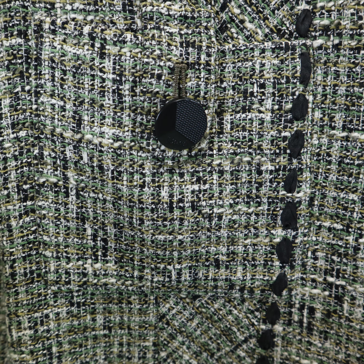 unused Rene made in Japan Short sleeve tweed one piece 36 green