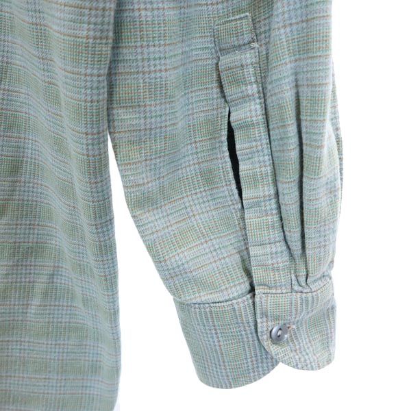トップス 50-60s Ackermann euro vtg grandpa shirt Ackermann 50s 60s Grandpa Vintage Check Pattern Long sleeve half