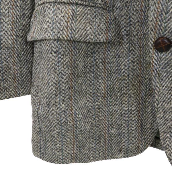 HARRIS TWEED 70s 80s Made in USA Vintage wool tailored jacket Gray 