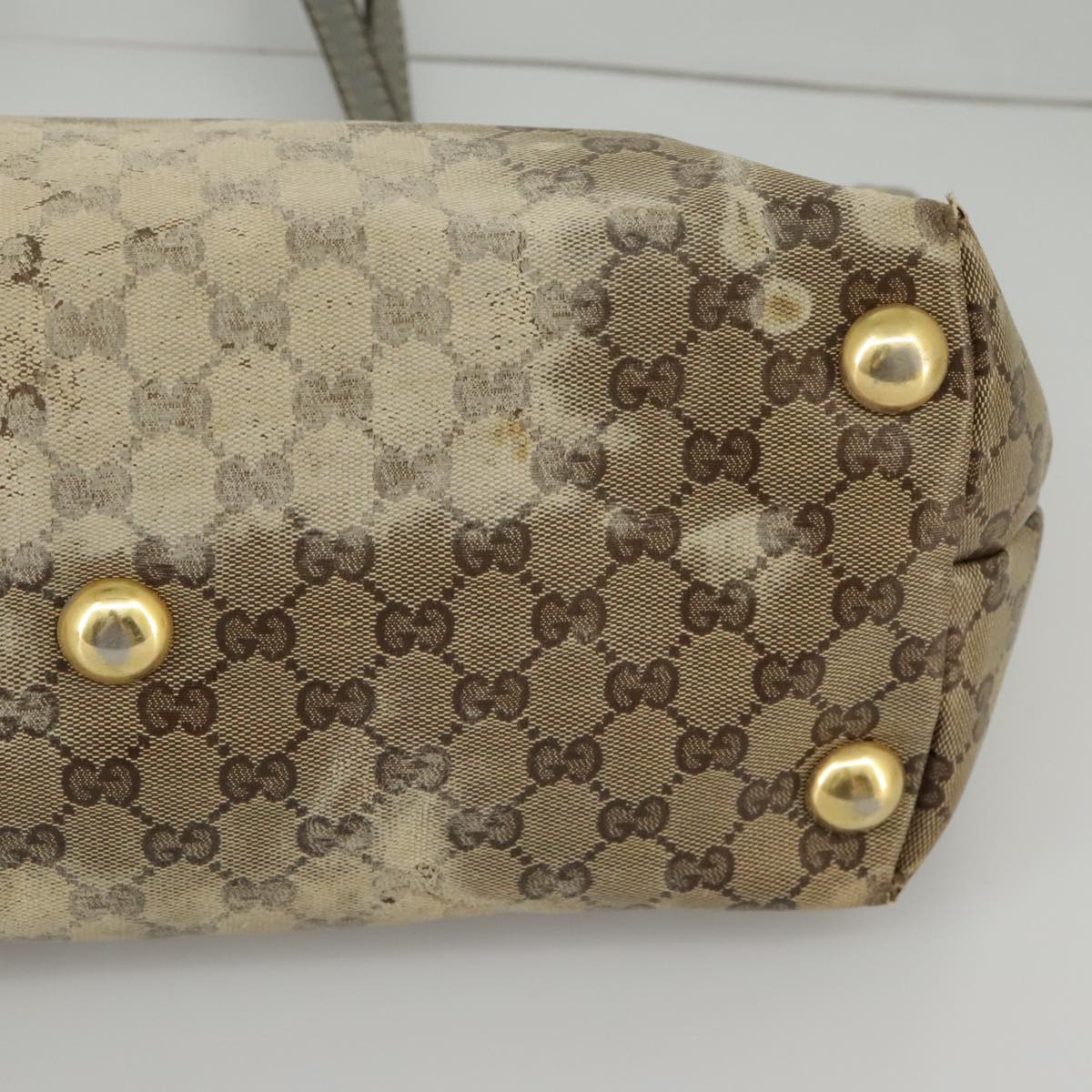 GUCCI GG Crystal Tote Bag Beige Gold 207291 Auth 100022 | eBay