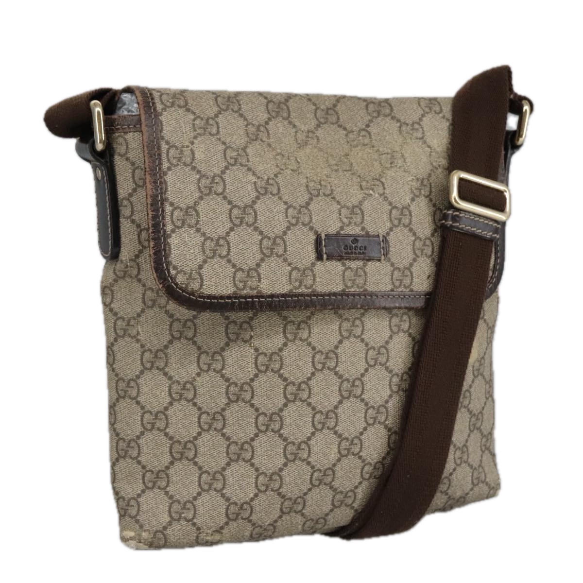 CHANEL香水とGUCCI肩掛けバッグのセット GUCCI GG Supreme Shoulder Bag PVC Beige 223666 Auth 101285