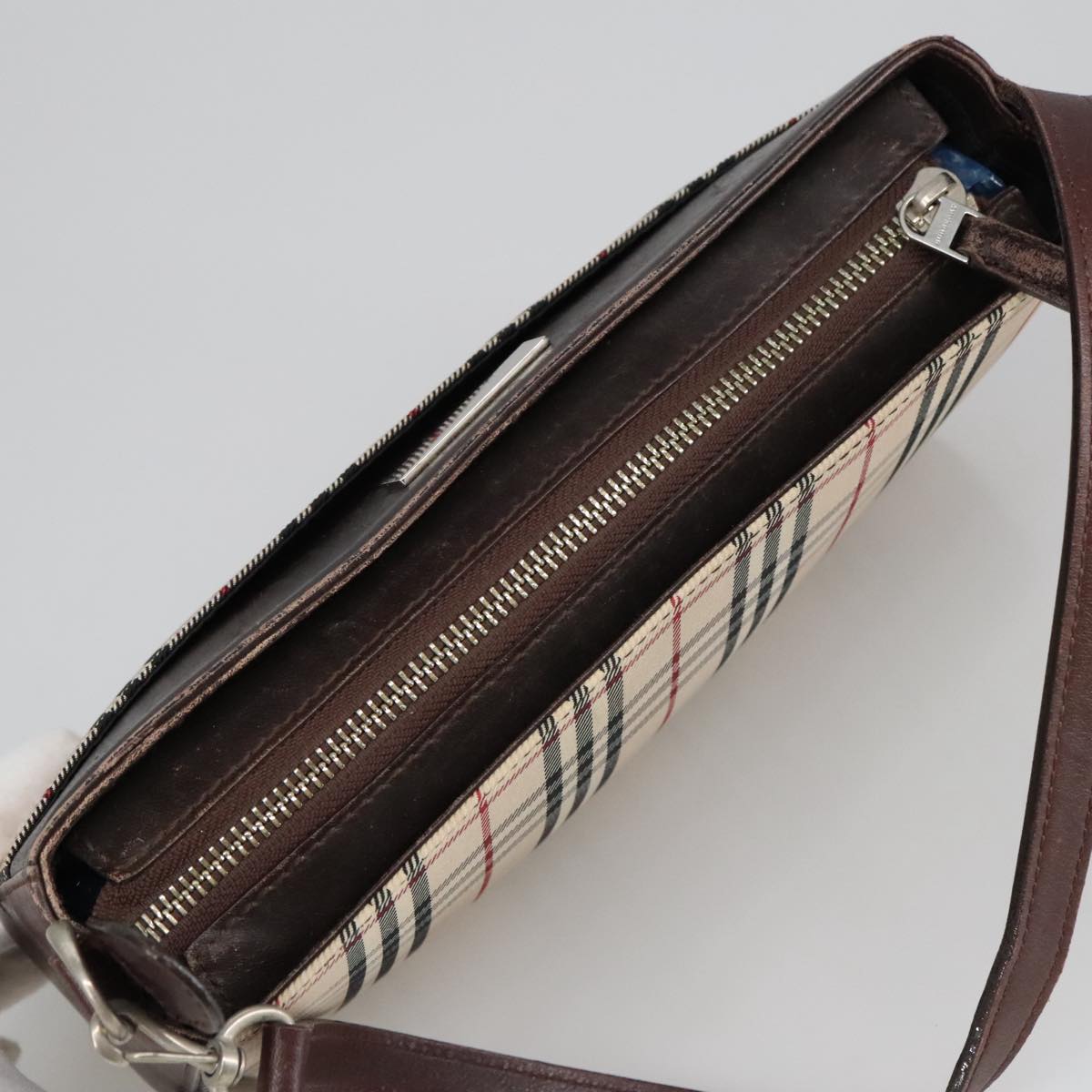 ✨BURBERRY ファー 付アンゴラウール　ハーフコート　ノバチェック バーバリーブルーレーベル ウールコート ラビットファー ノバ