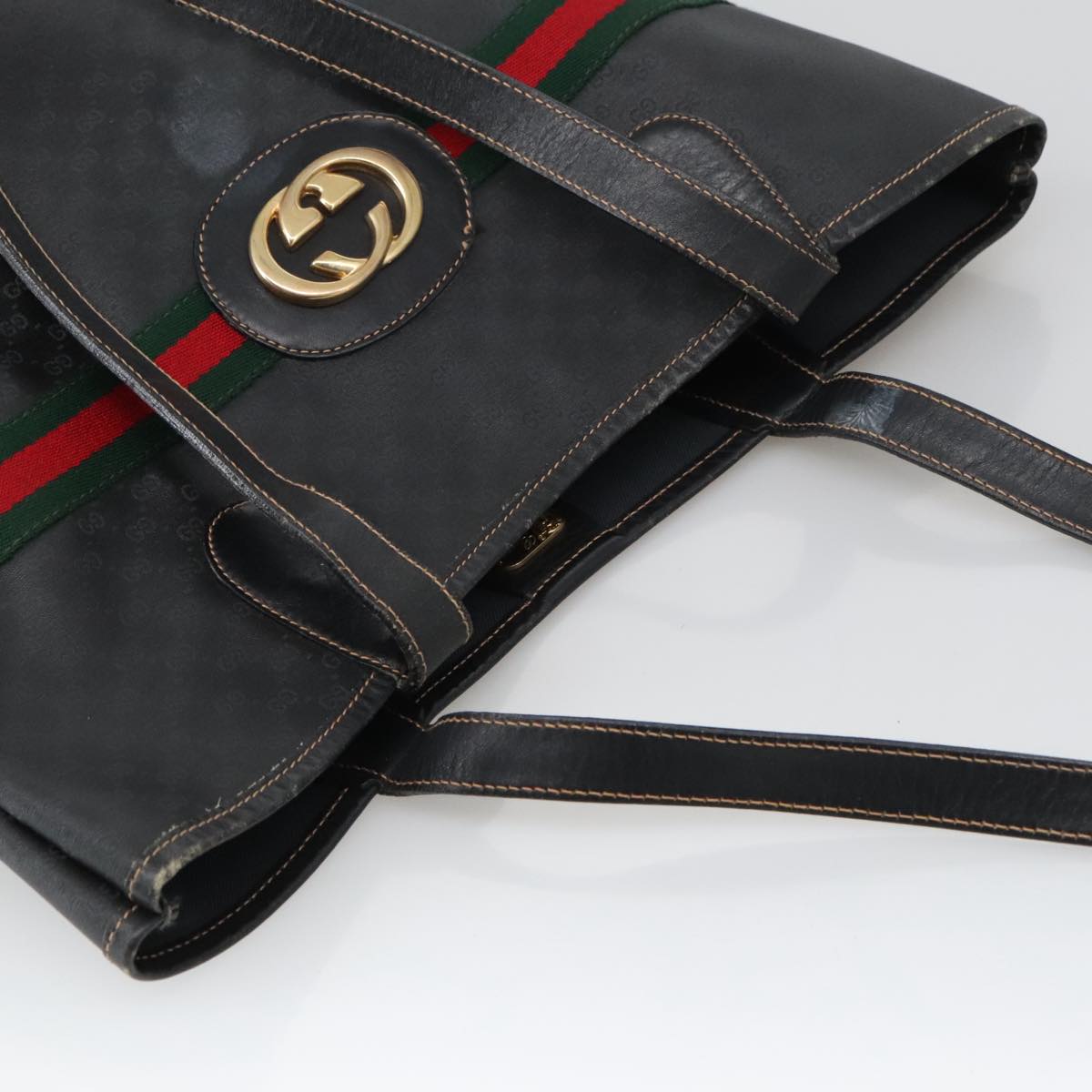 GUCCI Micro GG Supreme Web Sherry Line Bag PVC Black 002 904 GUCCI Micro GG Supreme Web Sherry Line Bag PVC Black 002 904