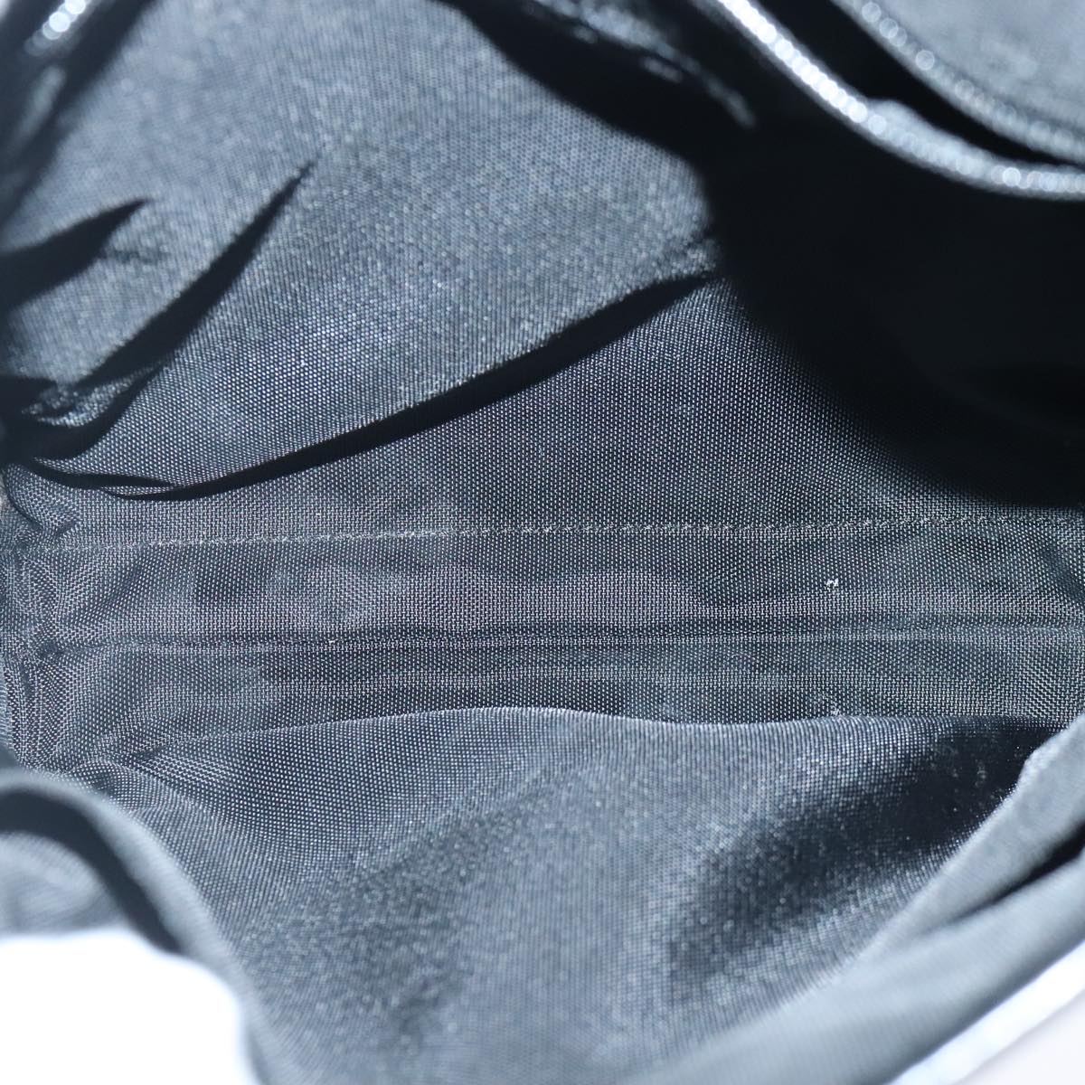 BURBERRY Black label Shoulder Bag Nylon Black Silver Auth