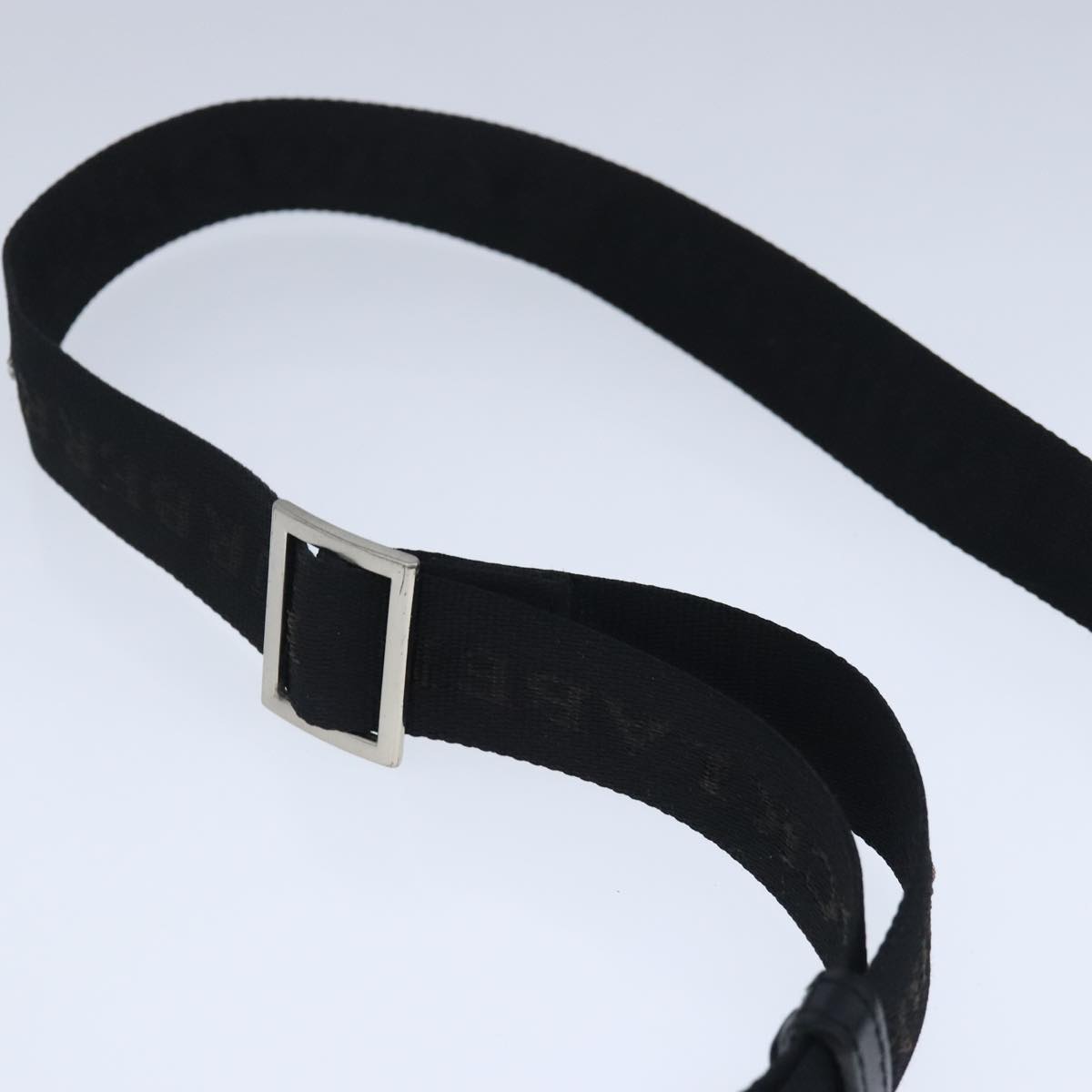 BURBERRY Black label Shoulder Bag Nylon Black Silver Auth