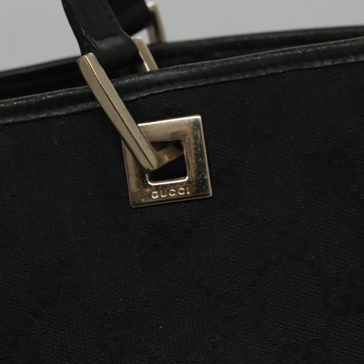 GUCCI GG Canvas Tote Bag Black Gold 002 1098 2404 Auth