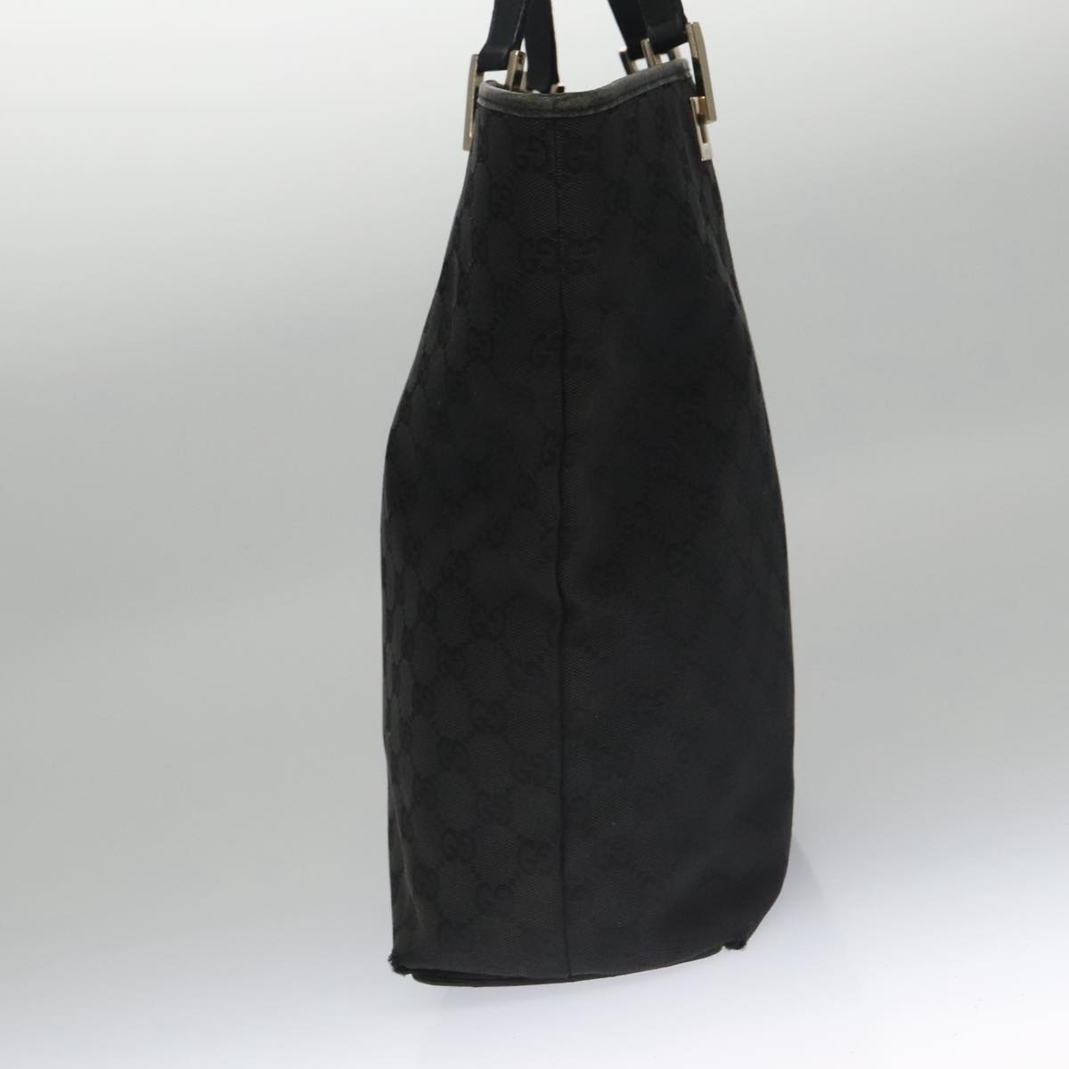 GUCCI GG Canvas Tote Bag Black Gold 002 1098 2404 Auth