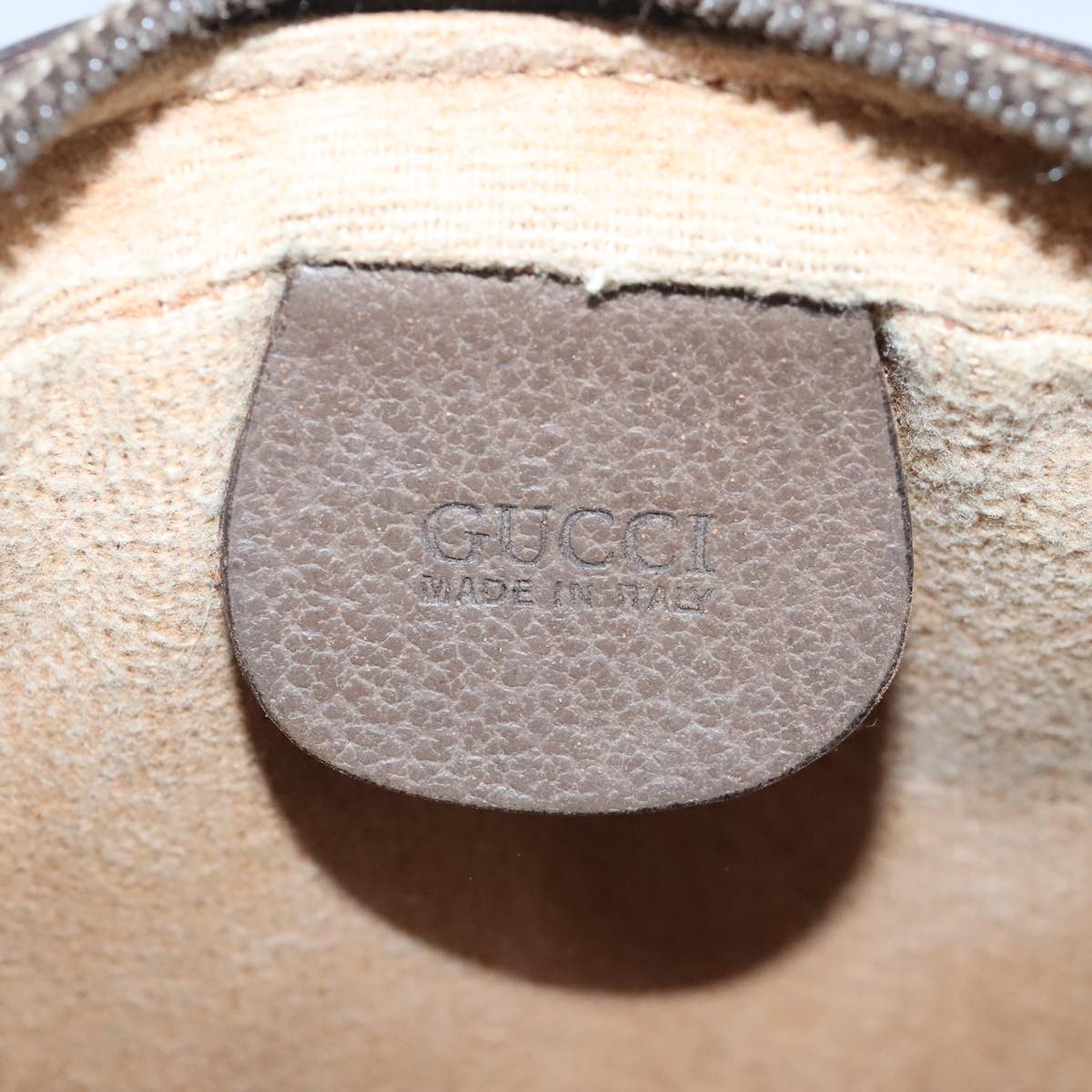 GUCCI GG Supreme Web Sherry Line Shoulder Bag PVC Beige 007