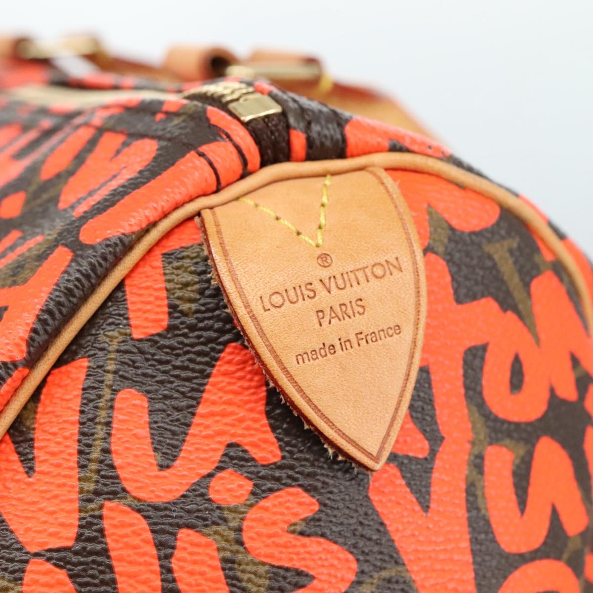 LOUIS VUITTON Monogram Graffiti Speedy 30 Hand Bag Orange M93705