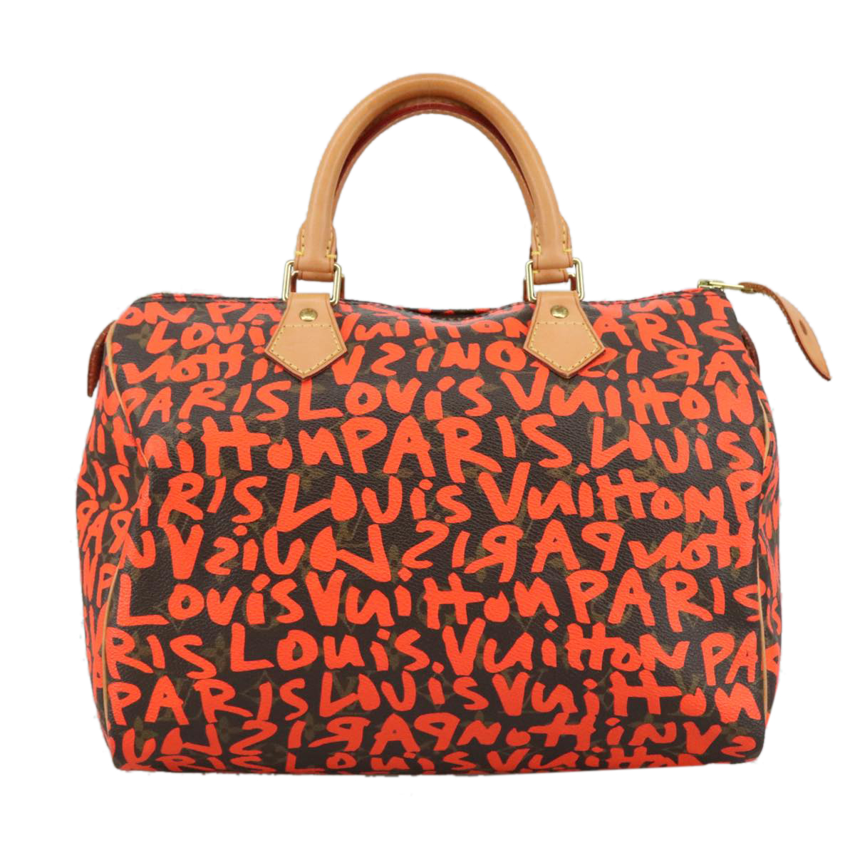 Louis Vuitton グラフィックプリント ハンドバッグ LOUIS VUITTON Monogram Graffiti Speedy 30 Hand Bag Orange M93705