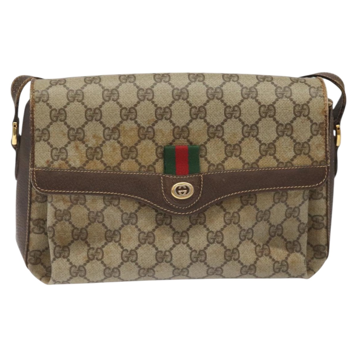 【GUCCI】GG SHOULDER BAG GUCCI GG Supreme Web Sherry Line Shoulder Bag PVC Black 89