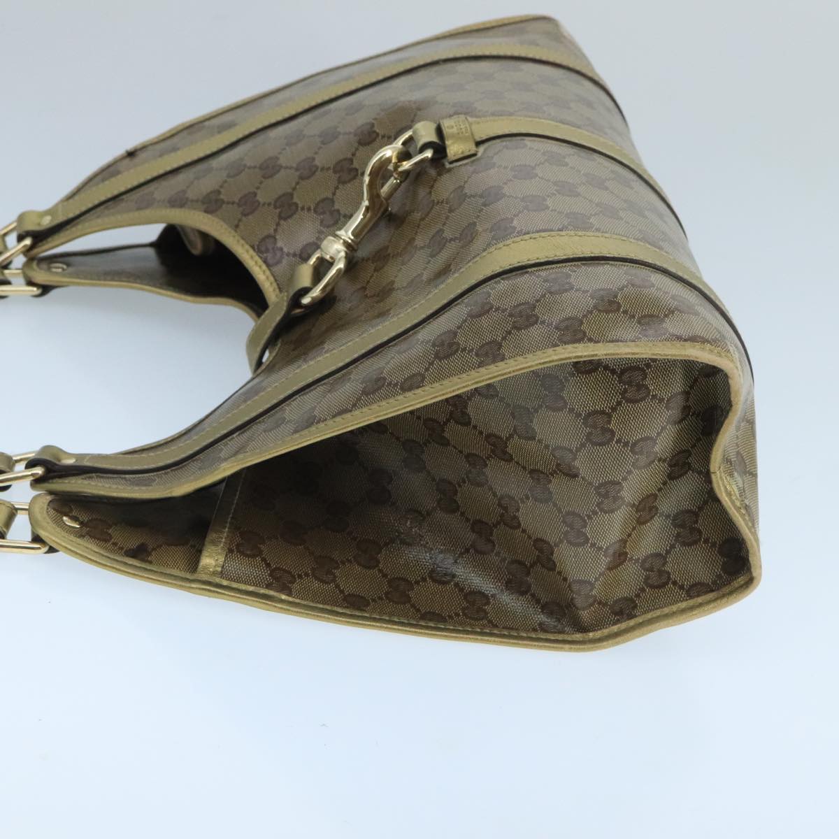 GUCCI GG Canvas New Jackie Shoulder Bag Black Silver 110291