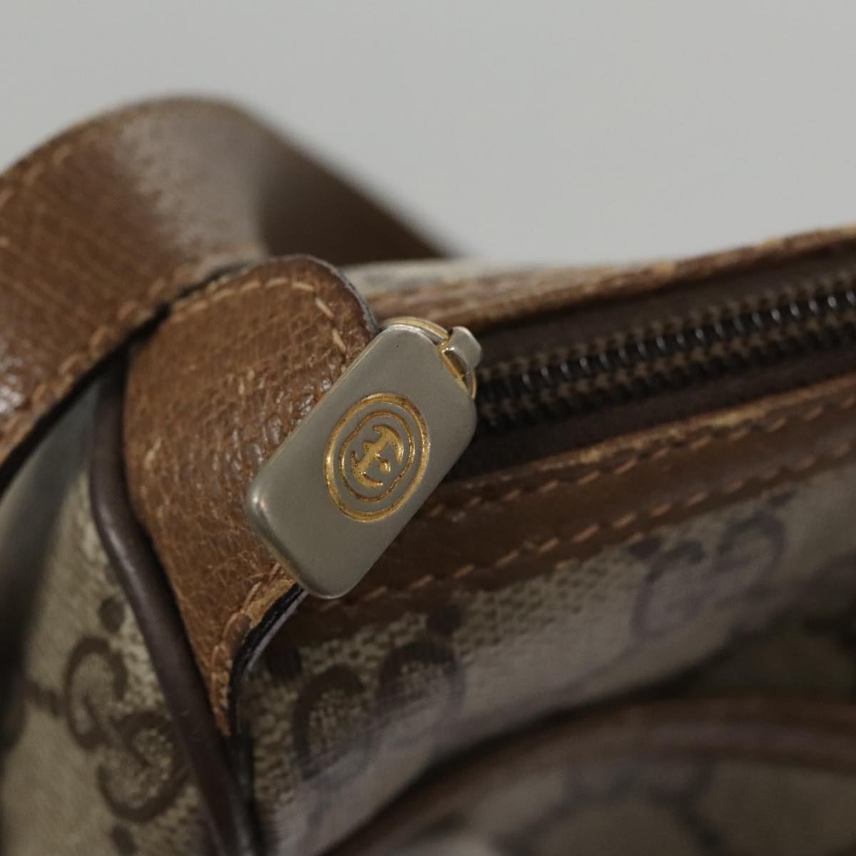 ☆ヴィンテージ☆GUCCI シェリーライン コインパース 0632s17 GUCCI GG Supreme Web Sherry Line Shoulder Bag PVC Beige 89