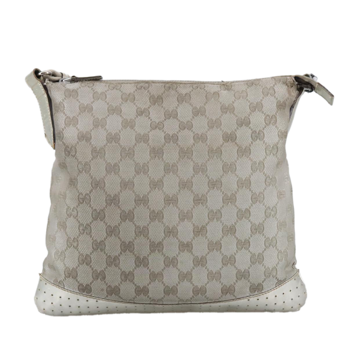 GUCCI グッチ トートバッグ GGキャンバス レザー レッド グレー