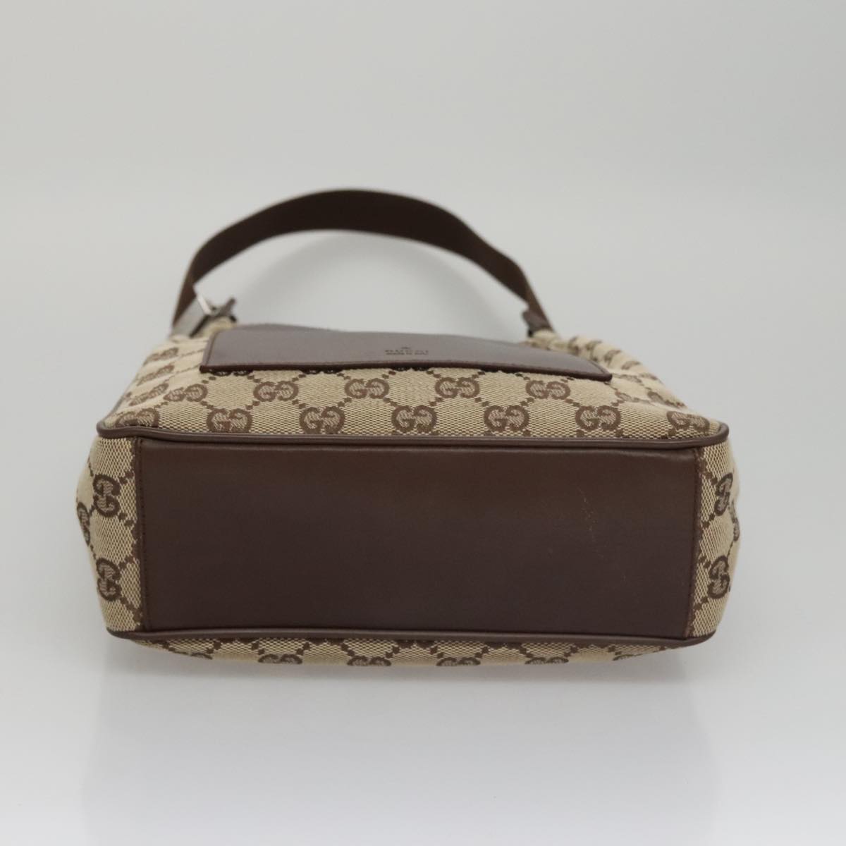GUCCI GG Canvas Shoulder Bag Beige White Silver 145859 Auth
