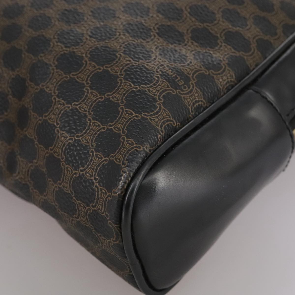 CELINE Macadam Canvas Backpack PVC Leather Black Silver Auth  display picture 1