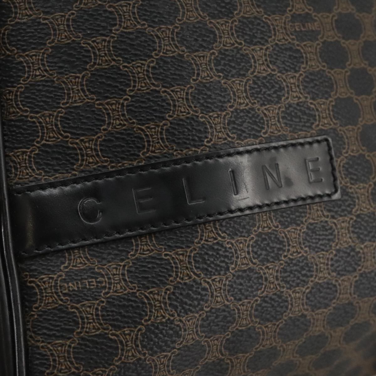 CELINE Macadam Canvas Backpack PVC Leather Black Silver Auth 105774 CELINE Macadam Canvas Backpack PVC Leather Black Silver Auth  main image 3