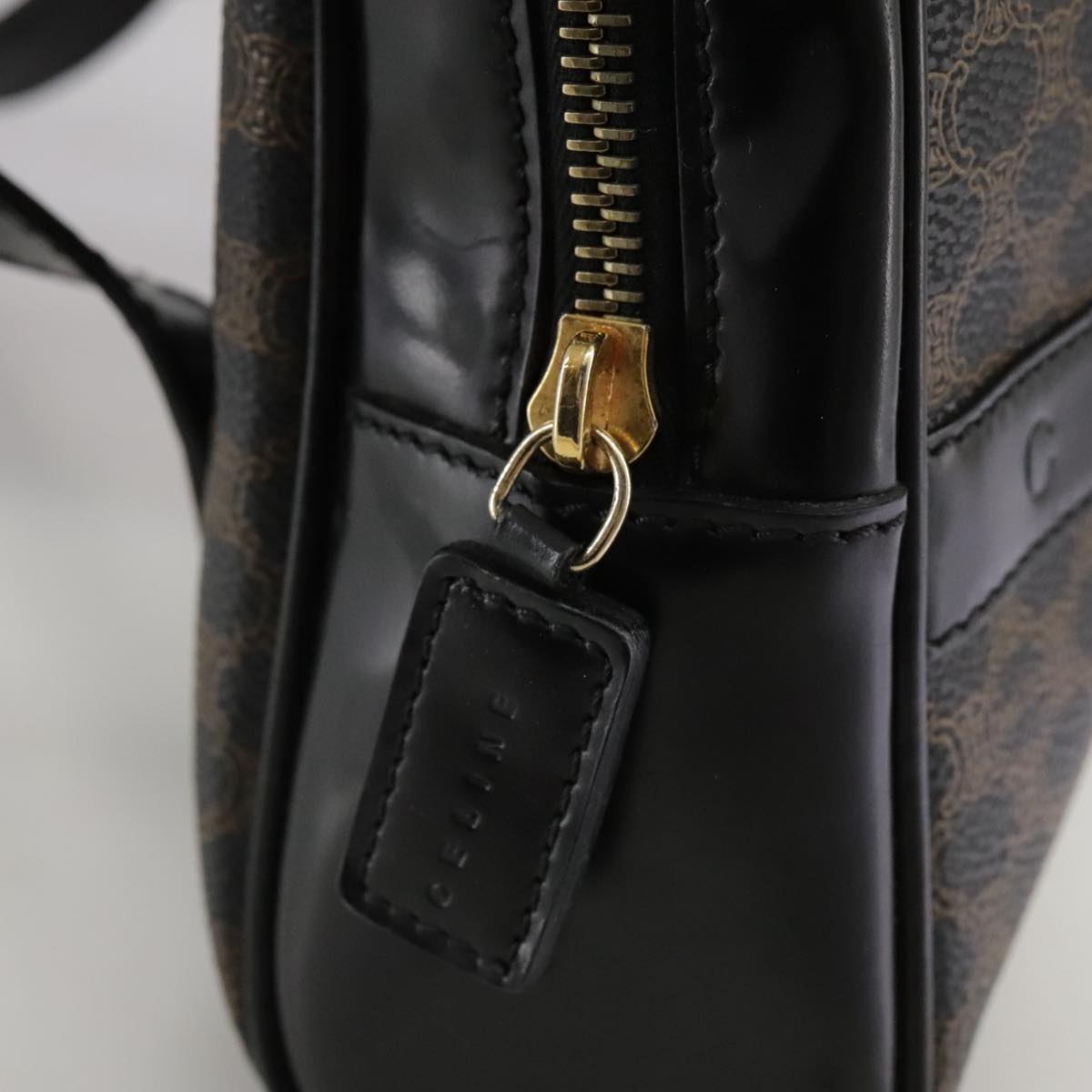 CELINE Macadam Canvas Backpack PVC Leather Black Silver Auth 105774 Céline CELINE Macadam Canvas Backpack PVC Leather Brown Gold  main image 3