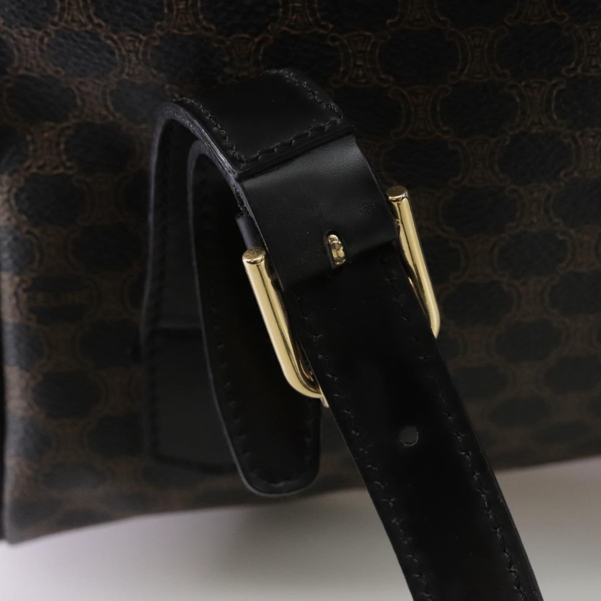 CELINE Macadam Canvas Backpack PVC Leather Black Silver Auth  display picture 2
