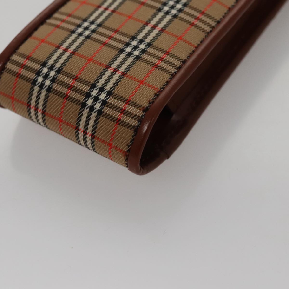 BURBERRY Nova Check Mini Pouch Canvas Leather Beige Brown
