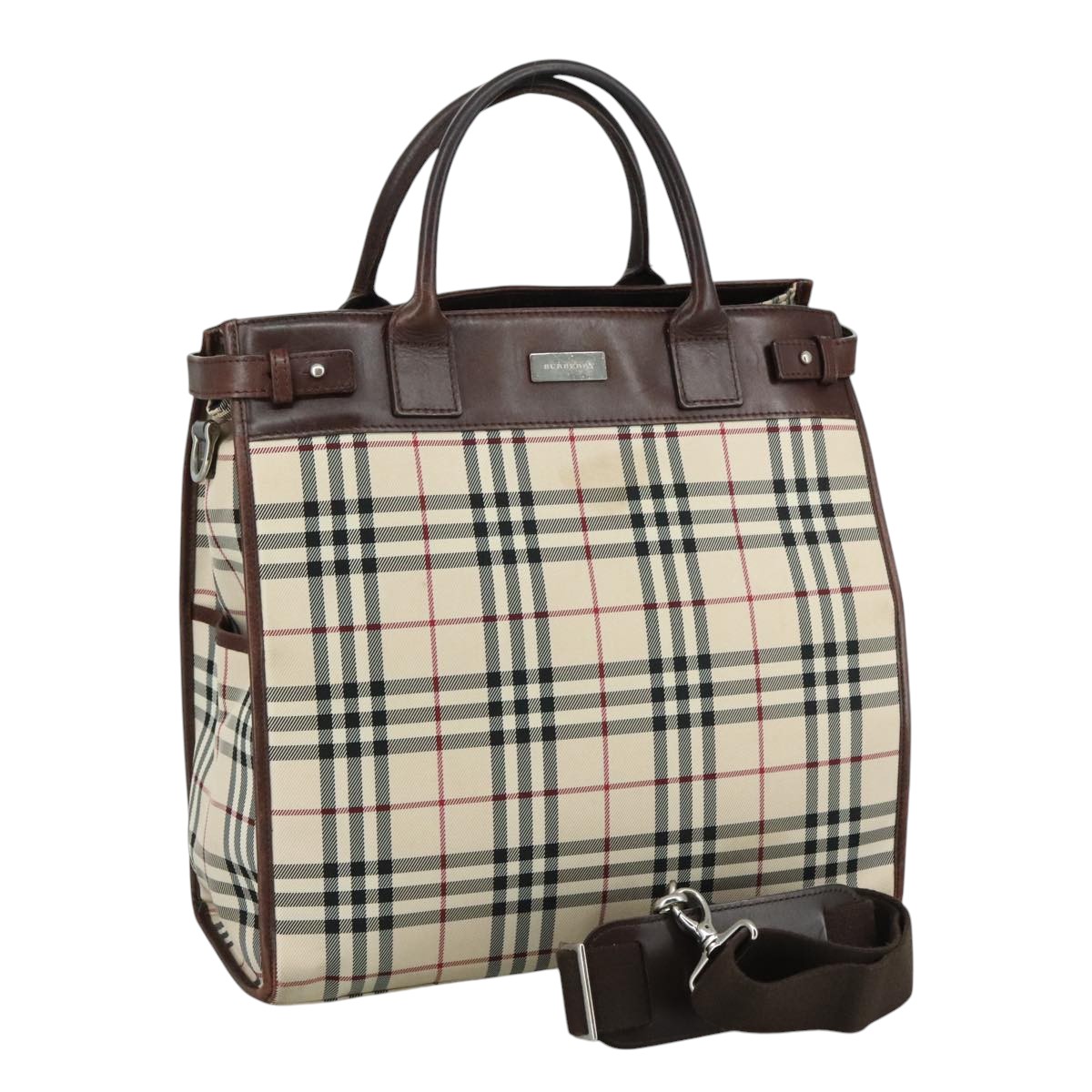 バーバリー ノバチェック ナイロンキャンバス 2wayトートバッグ BURBERRY バーバリー チェック柄 2WAY トートバッグ キャンバス