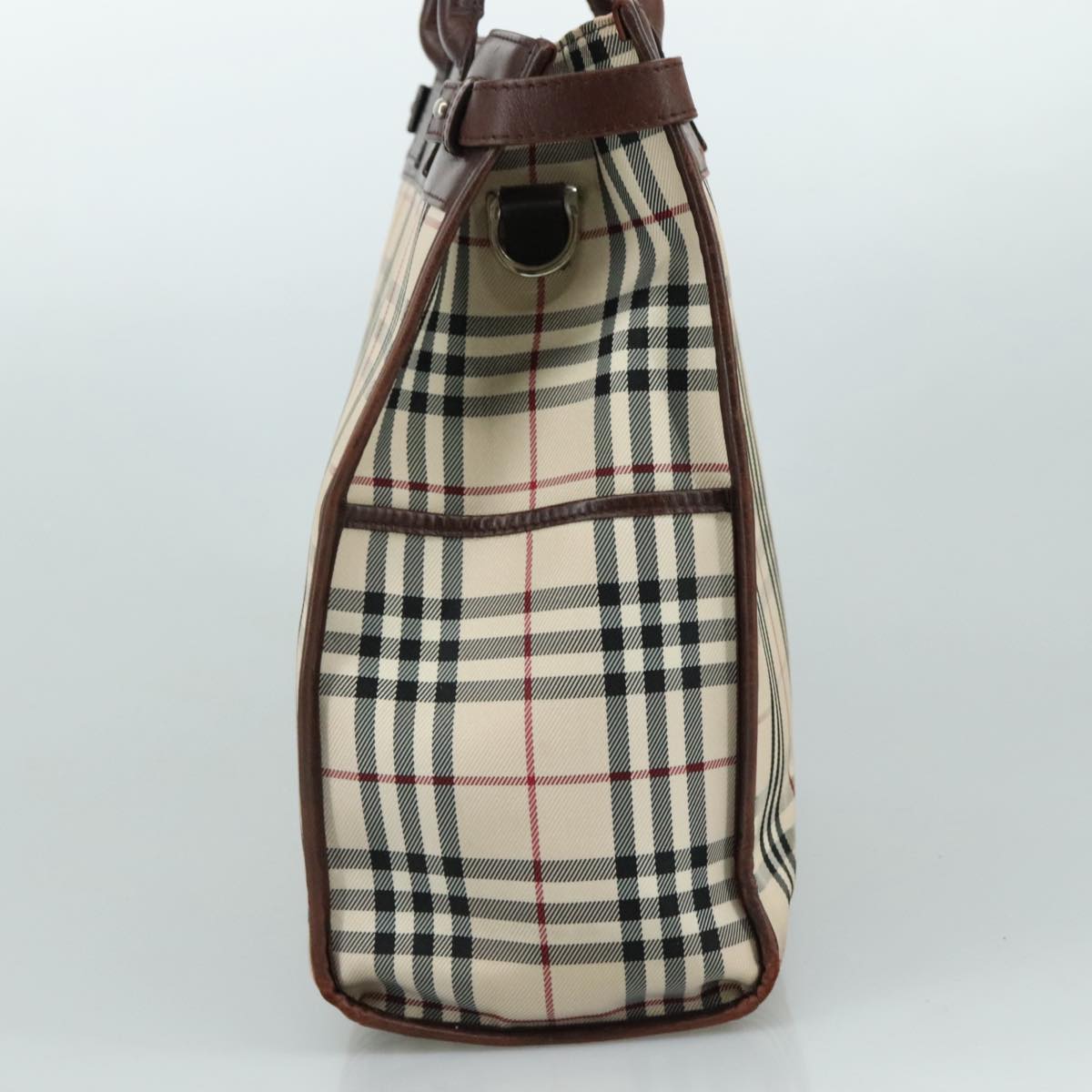 BURBERRY Nova Check Tote Bag Canvas Leather 2way Beige Brown