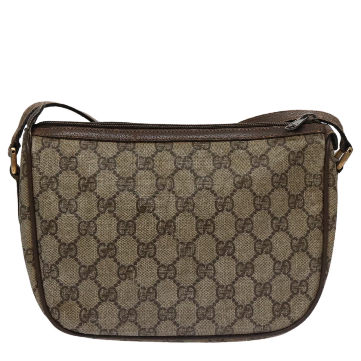 GUCCI GG Supreme Web Sherry Line Shoulder Bag PVC Beige 89