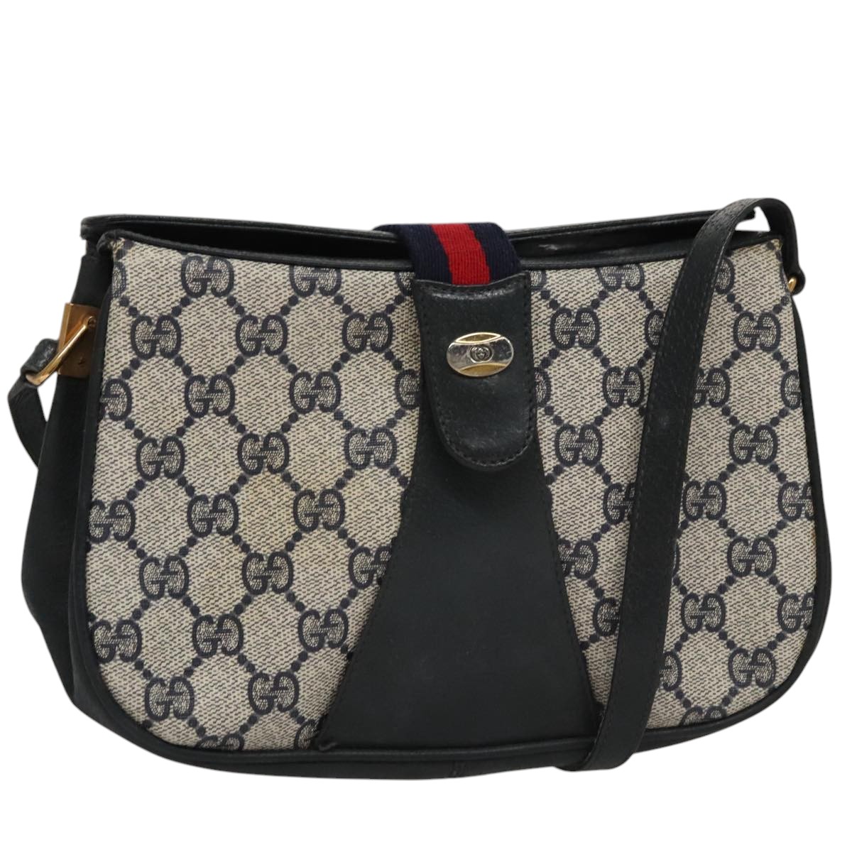 ★関税込み★ GUCCI GG shoulder bag GG Emblem large shoulder bag in beige and dark brown fabric