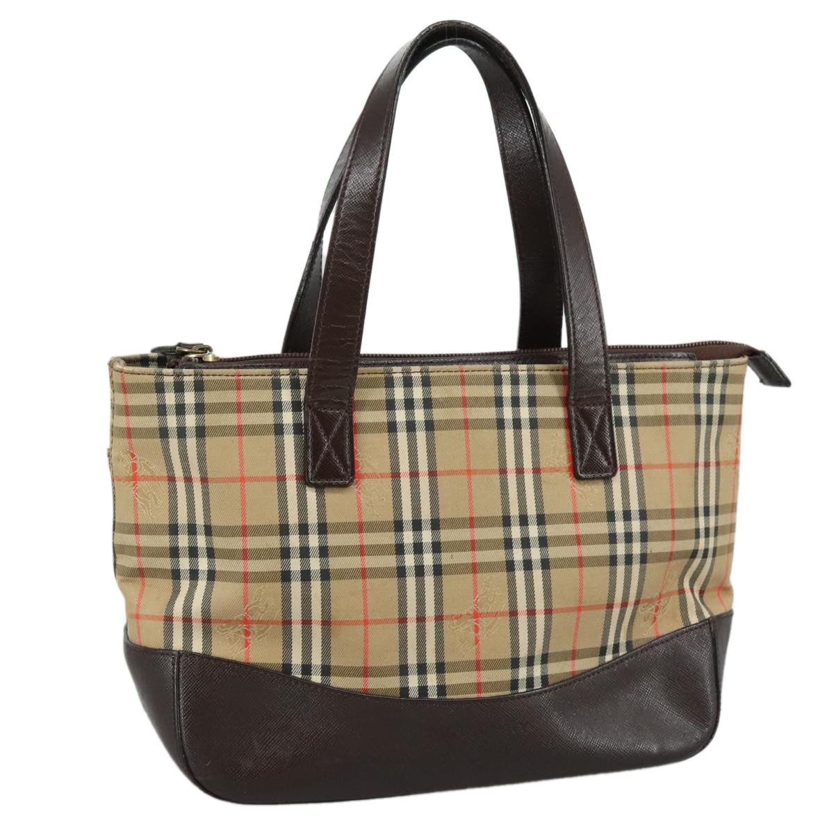 BURBERRY Nova Check Hand Bag Canvas Beige Auth 107837 | eBay