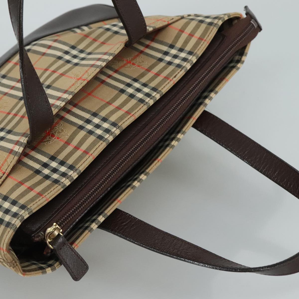 BURBERRY Nova Check Hand Bag Canvas Beige Auth 107837 | eBay