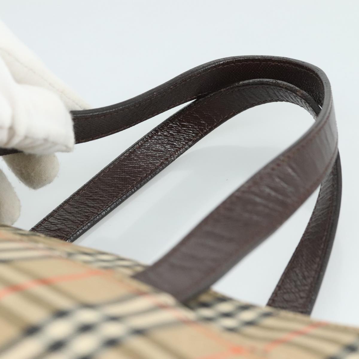 BURBERRY Nova Check Hand Bag Canvas Beige Auth 107837 | eBay