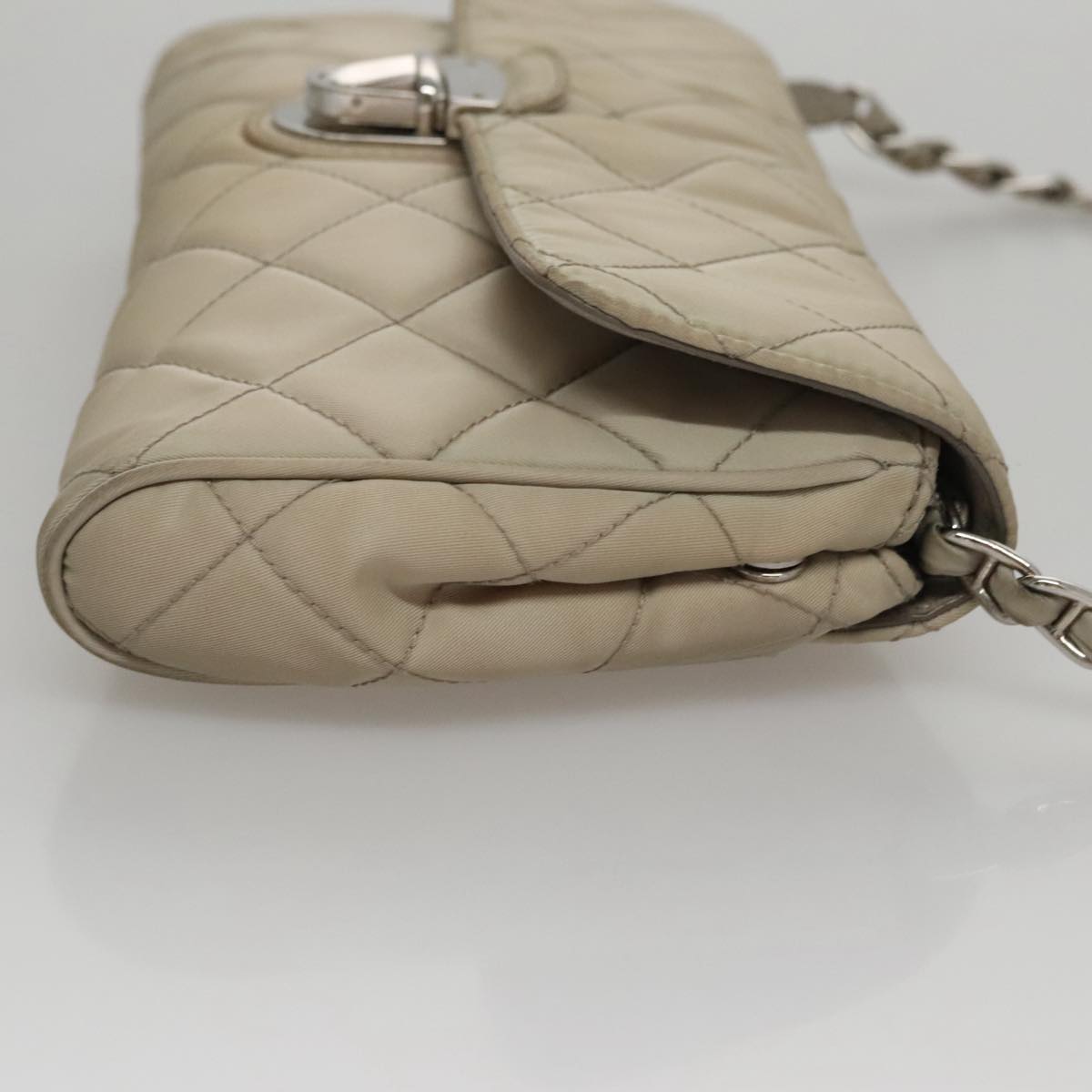 【PRADA】QUILTED CHAIN SHOULDER BAG Prada Black Quilted Tessuto Chain Shoulder Bag Tote - 1CPRJA