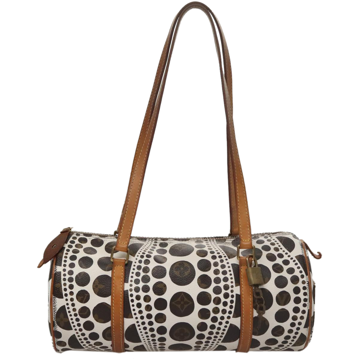 LOUIS VUITTON Yayoi Kusama Pumpkin Dot Papillon 30 Bag White