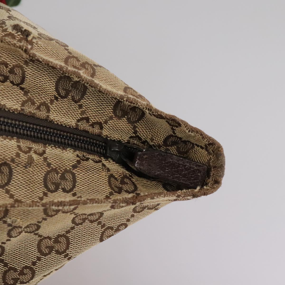 GUCCI GG Canvas Web Sherry Line Tote Bag Beige Silver 131230