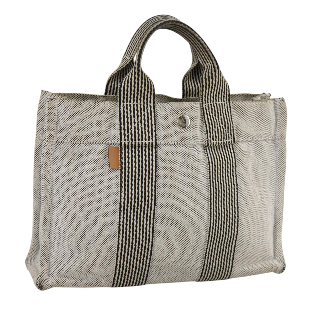 HERMES New Fourre Tout PM Tote Bag Canvas Gray Auth 109344