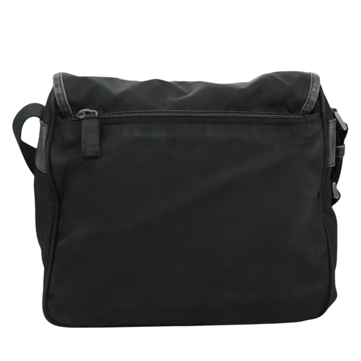 Prada P110JPOOO14CEF0002 関税送料込 PRADA Shoulder Bag Nylon Black Silver Auth 109422 | eBay