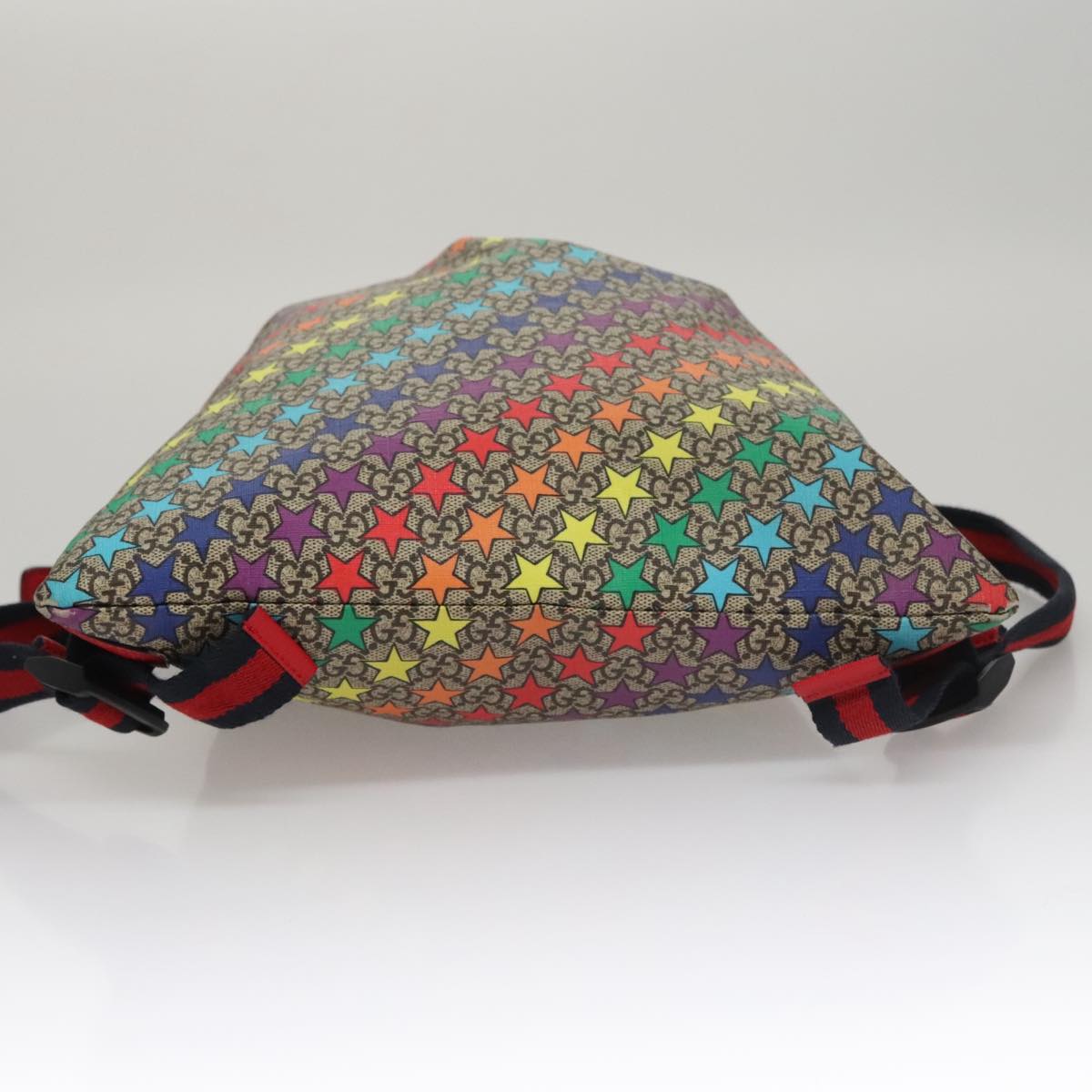 GUCCI GG Supreme Sherry Line Backpack PVC Beige Rainbow 